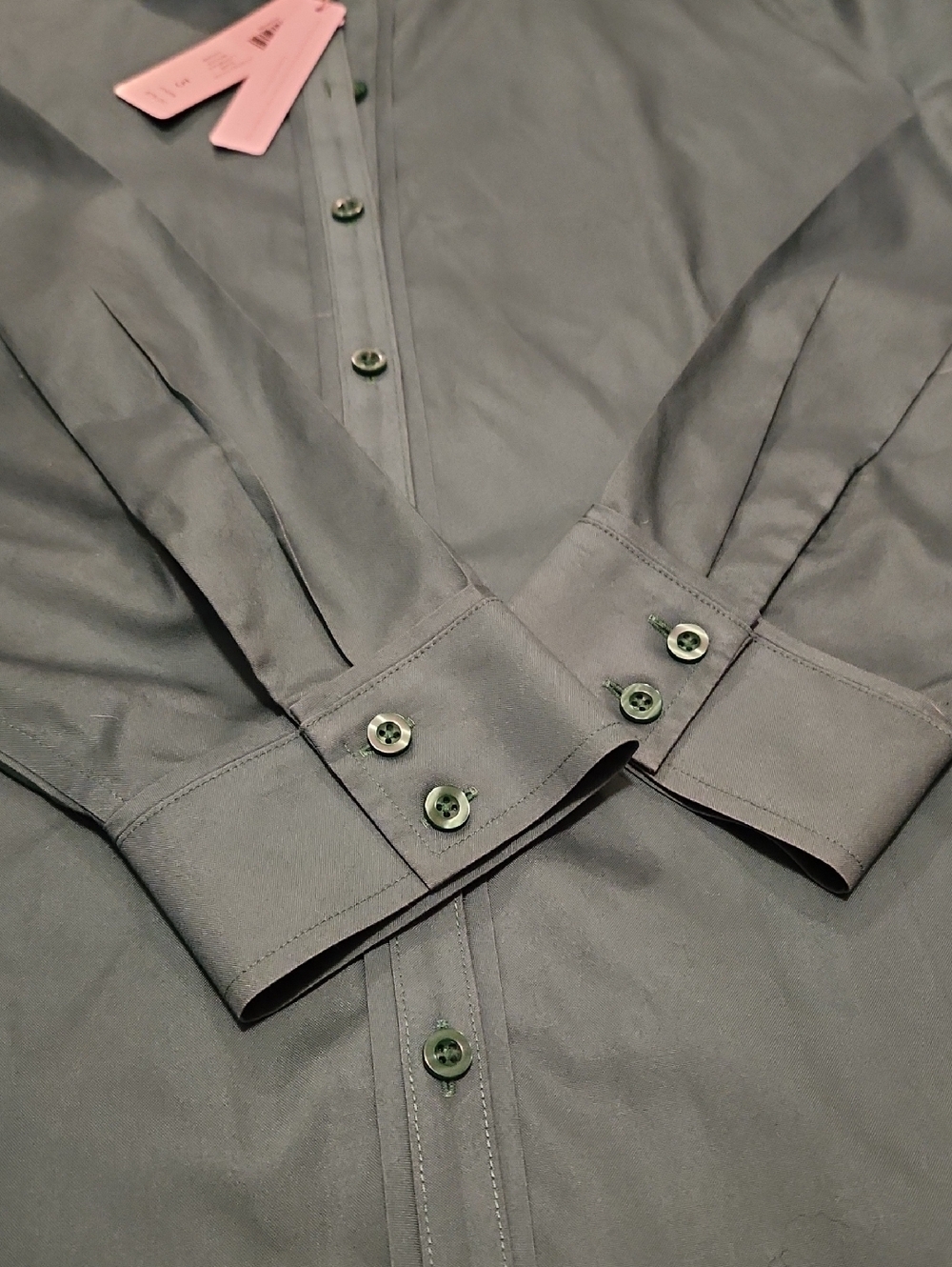 NWT Chico's Kelly Green Long-Sleeve Button Shirt Size 3 - Picture 3 of 11